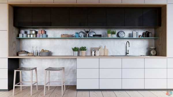 thiết kế nội thất phòng bếp với tone màu đen trắng 4 thiết kế nội thất phòng bếp với tone màu đen trắng 4