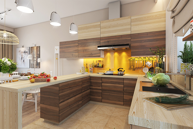 thiết kế nội thất thắp sáng phòng bếp với màu vàng rực rỡ cho người mệnh Kim 13 thiết kế nội thất thắp sáng phòng bếp với màu vàng rực rỡ cho người mệnh Kim 13