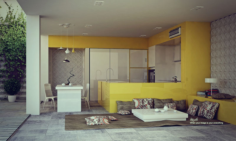 thiết kế nội thất thắp sáng phòng bếp với màu vàng rực rỡ cho người mệnh Kim 5 thiết kế nội thất thắp sáng phòng bếp với màu vàng rực rỡ cho người mệnh Kim 5