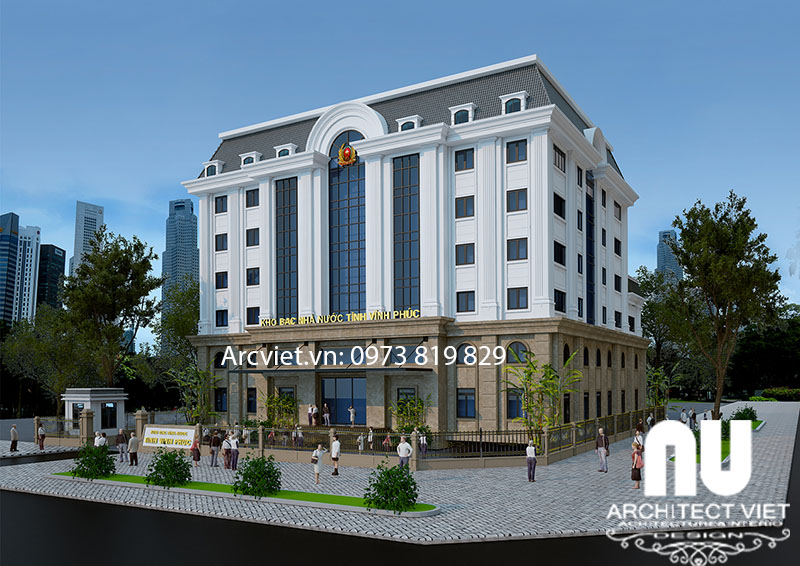 thiết kế trụ sở làm việc ngoại thất mẫu thiết kế trụ sở làm việc tại tỉnh Vĩnh Phúc sang trọng