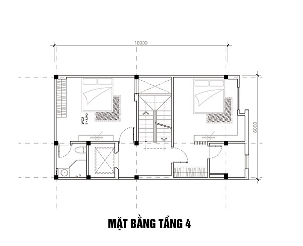 Bản vẽ mặt bằng nhà phố 5 tầng thiết kế cho thuê