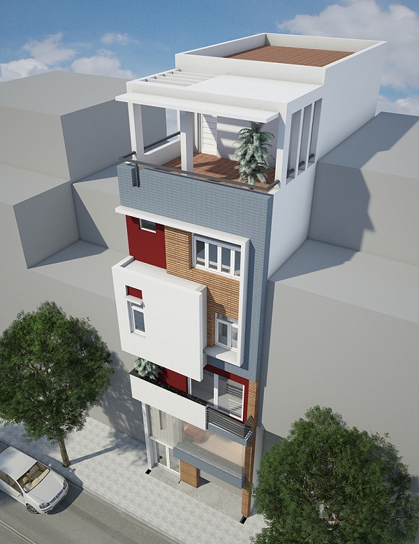 thiết kế nhà phố 5 tầng cho thuê