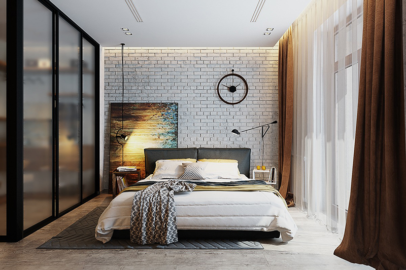 thiết kế nội thất phòng ngủ lạ lẫm với gạch xây không trát - 4 thiết kế nội thất phòng ngủ lạ lẫm với gạch xây không trát - 4