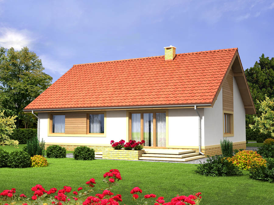 Ảnh mặt sau nhà 1 tầng mái thái 100m2 Nhà 1 tầng mái ngói đẹp giá rẻ