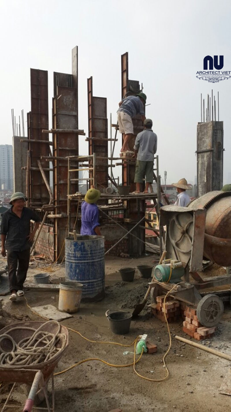 Hình ảnh thực tế thi công nhà phố 6 tầng