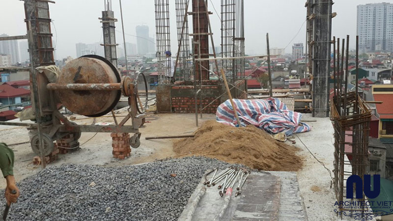 Ảnh thi công tầng 4 nhà phố 6 tầng đẹp