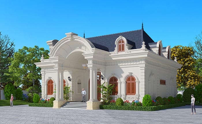 mẫu biệt thự 1 tầng kiểu pháp