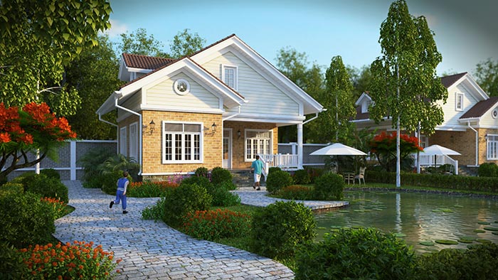 biệt thự 1 tầng kiểu pháp