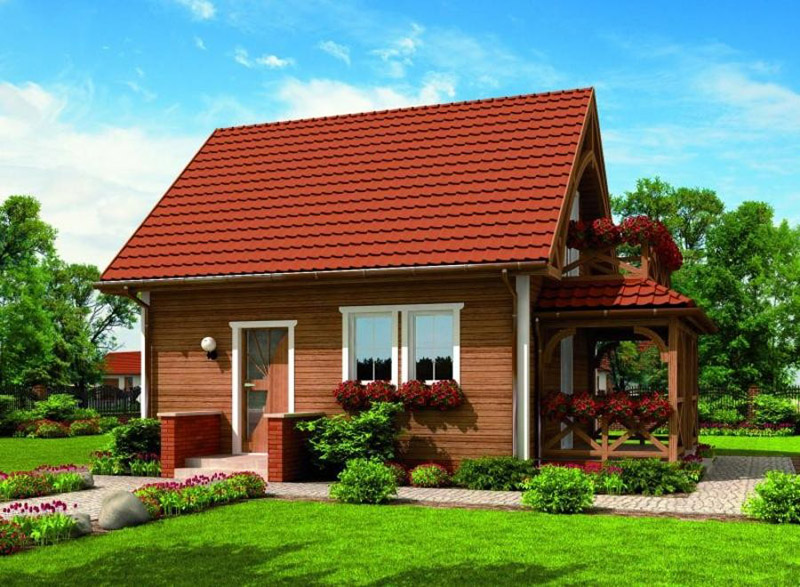 mặt trước ngôi nhà cấp 4 gác lửng 60m2 mẫu nhà cấp 4 có gác lửng 60m2
