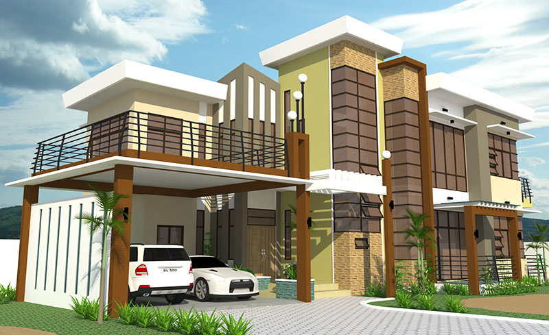 Mẫu nhà biệt thự mini 2 tầng đẹp mẫu 4