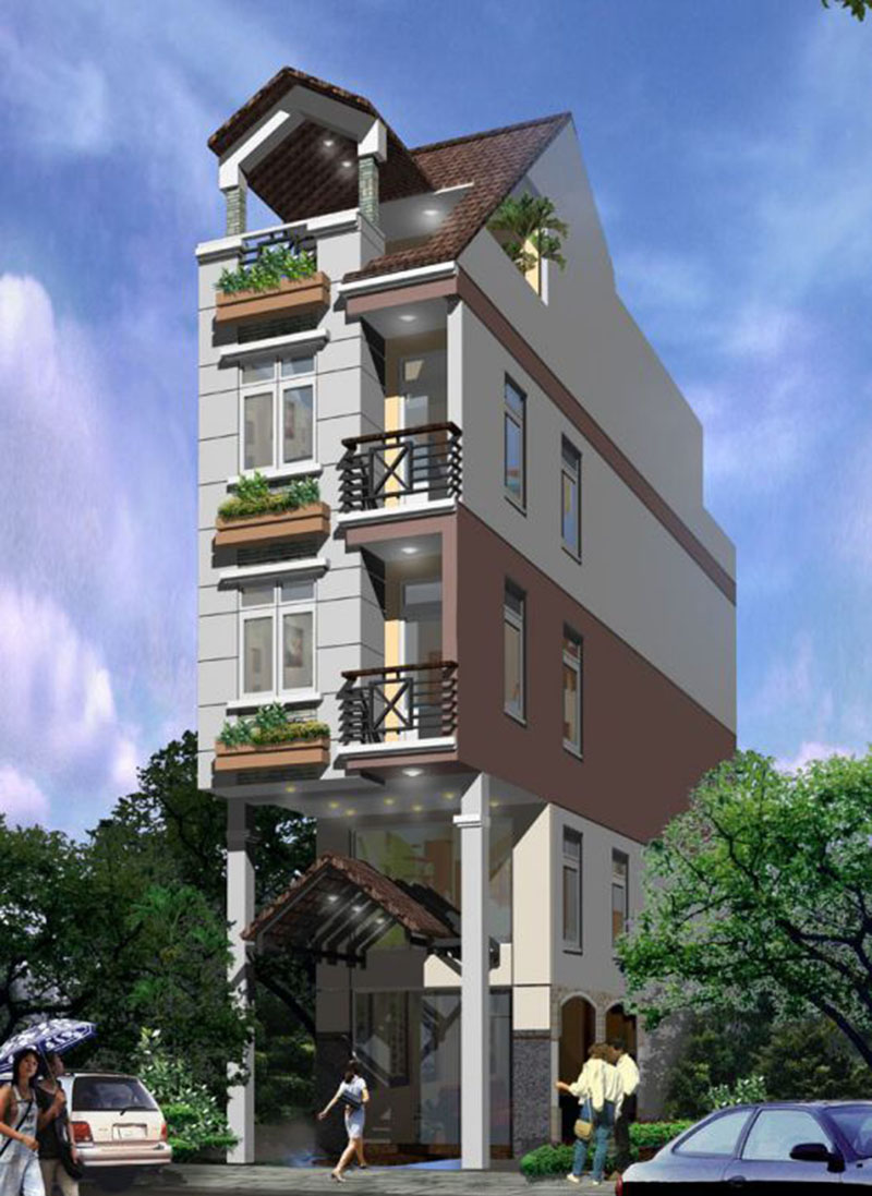 Bản phối cảnh nhà phố đẹp cho thuê làm văn phòng