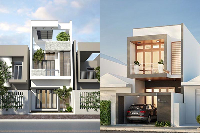 5 mẫu mặt tiền nhà phố 2 tầng đẹp phong cách hiện đại