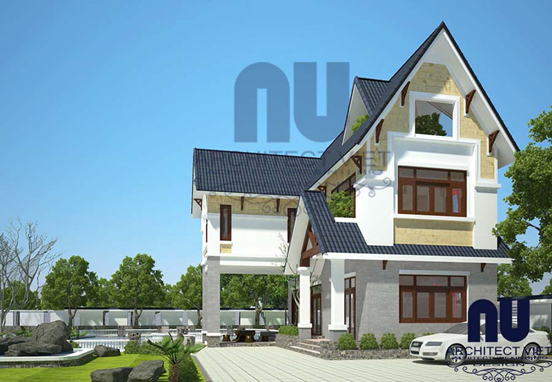 hình ảnh nhà 2 tầng 150m2 hình chữ l biệt thự 2 tầng chữ l ngược