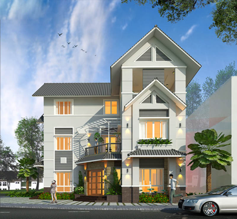 biệt thự 2 tầng chữ l đẹp nhà đẹp chữ l