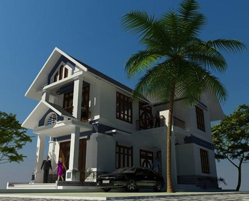 mẫu biệt thự 2 tầng mái thái chữ l sưu tầm những mẫu nhà 2 tầng chữ L đẹp 4