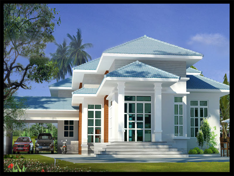 mẫu biệt thự 1 tầng 10x10m đẹp Thiết kế biệt thự nhà vườn 1 tầng 100m2 có gara để xe ô tô