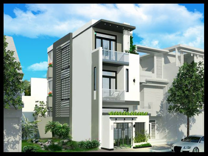 thiết kế nhà phố 8x12m 3 tầng hiện đại mặt tiền 8m đẹp 3