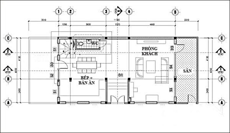 thiết kế nhà phố 8x12m 3 tầng hiện đại mặt tiền 8m đẹp 5
