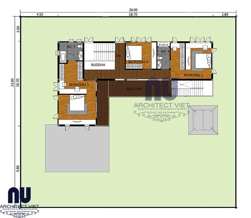 MB tầng 2 biệt thự 1 trệt 1 lầu 350m2