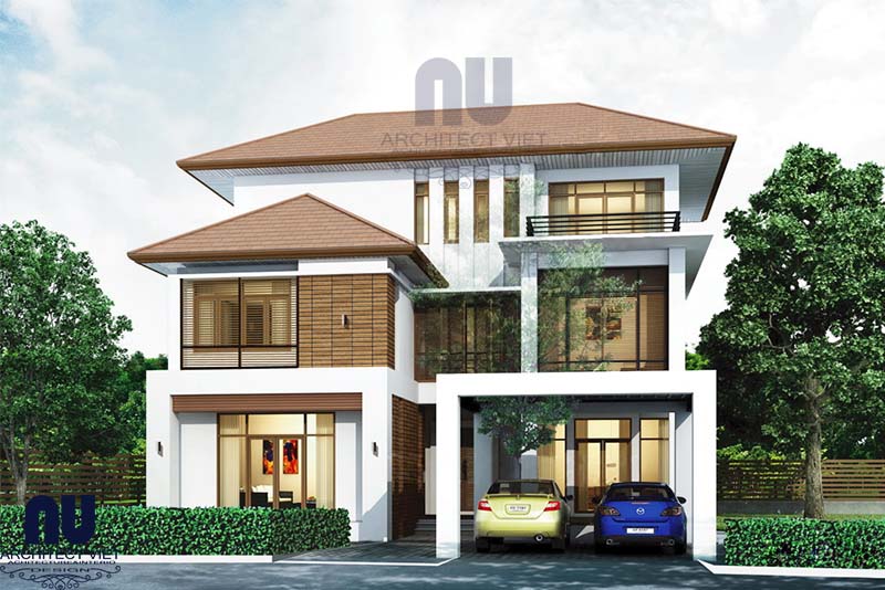 Ngôi biệt thự 3 tầng hiện đại 340m2 đẹp tinh tế với sơn tường trắng