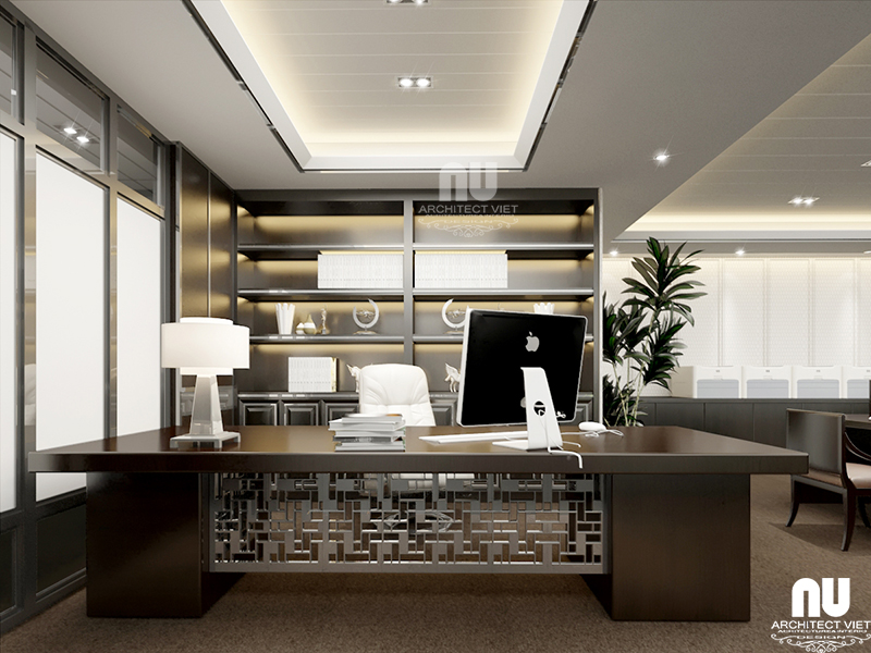 Thiết kế nội thất vp Cty Việt Âu - Phòng làm việc Giám đốc