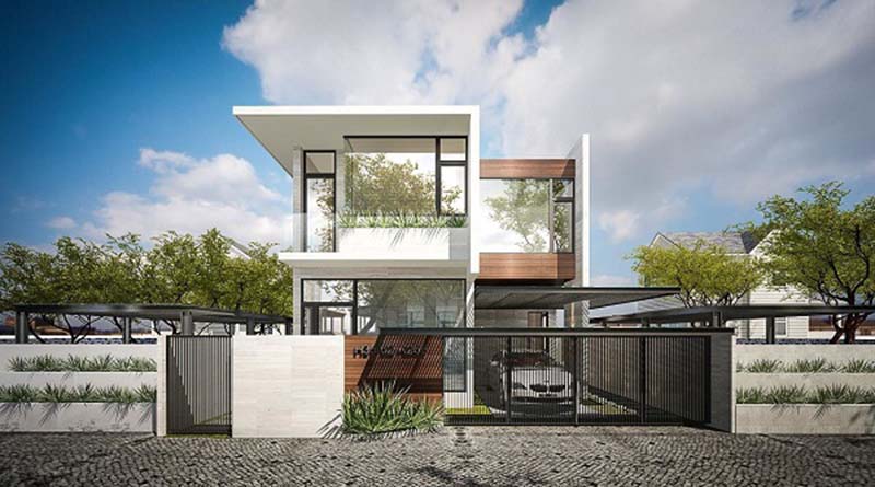 biệt thự 2 tầng hiện đại có gara ô tô 1