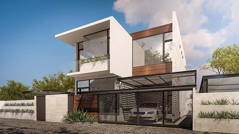 biệt thự 2 tầng hiện đại có gara ô tô 2