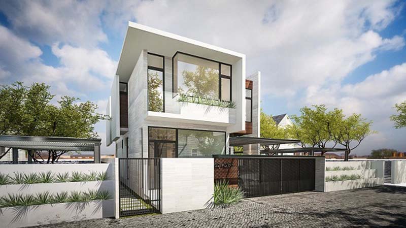 biệt thự 2 tầng hiện đại có gara ô tô 4