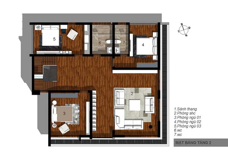 biệt thự 3 tầng hiện đại 15x22m 9 biệt thự 3 tầng hiện đại 15x22m 9