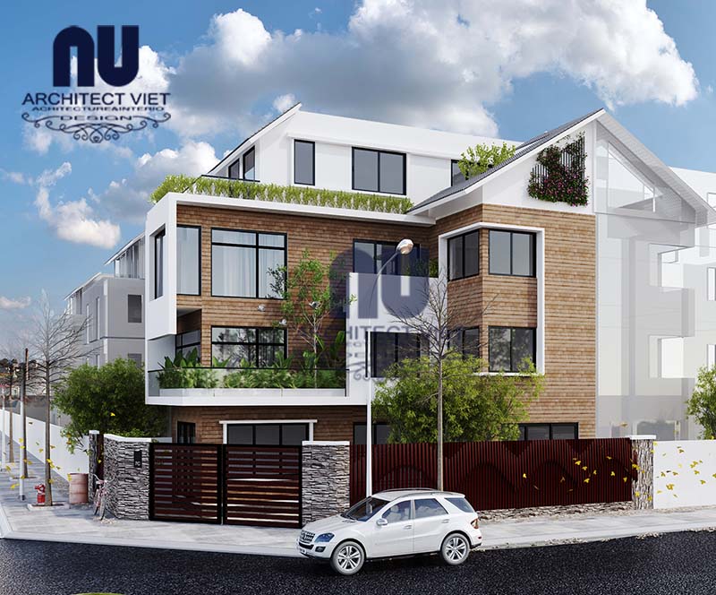 Thiết kế kiến trúc biệt thự 12x16m 3 tầng 1 tum hiện đại có 4 phòng ngủ riêng biệt biệt thự nhà đẹp 3 tầng 1 tum hiện đại 1
