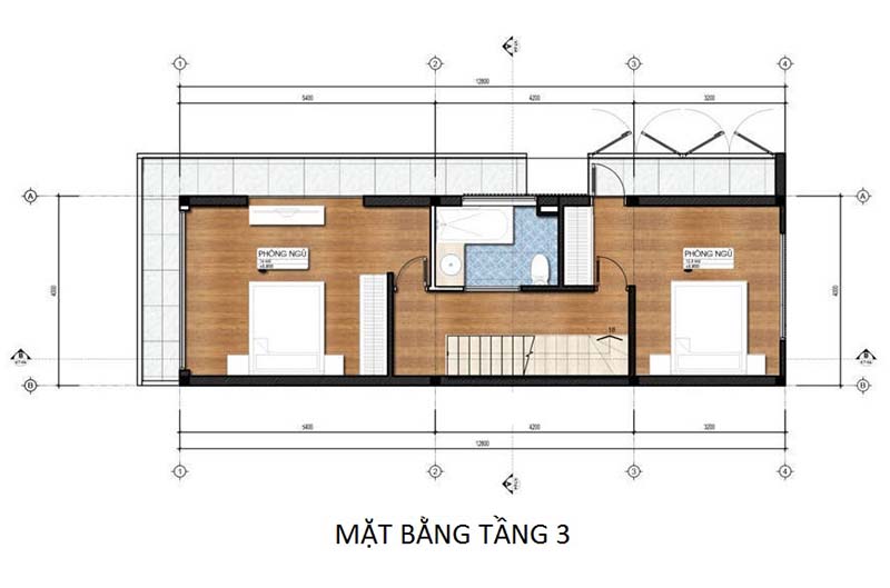 mẫu nhà phố 3 tầng 1 tum 4x12m hiện đại 6