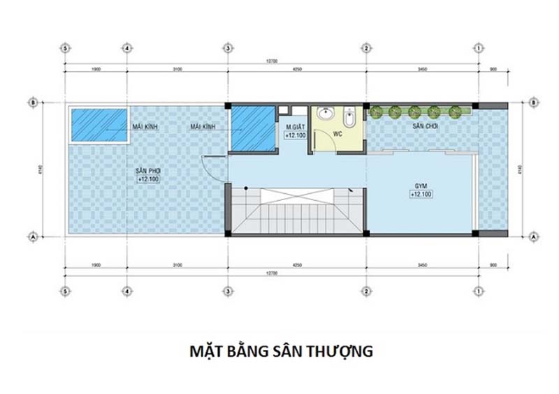 Bố trí mặt bằng công năng tầng 3 mẫu thiết kế nhà 50m2 2 phòng ngủ Thiết kế nhà 50m2 2 phòng ngủ