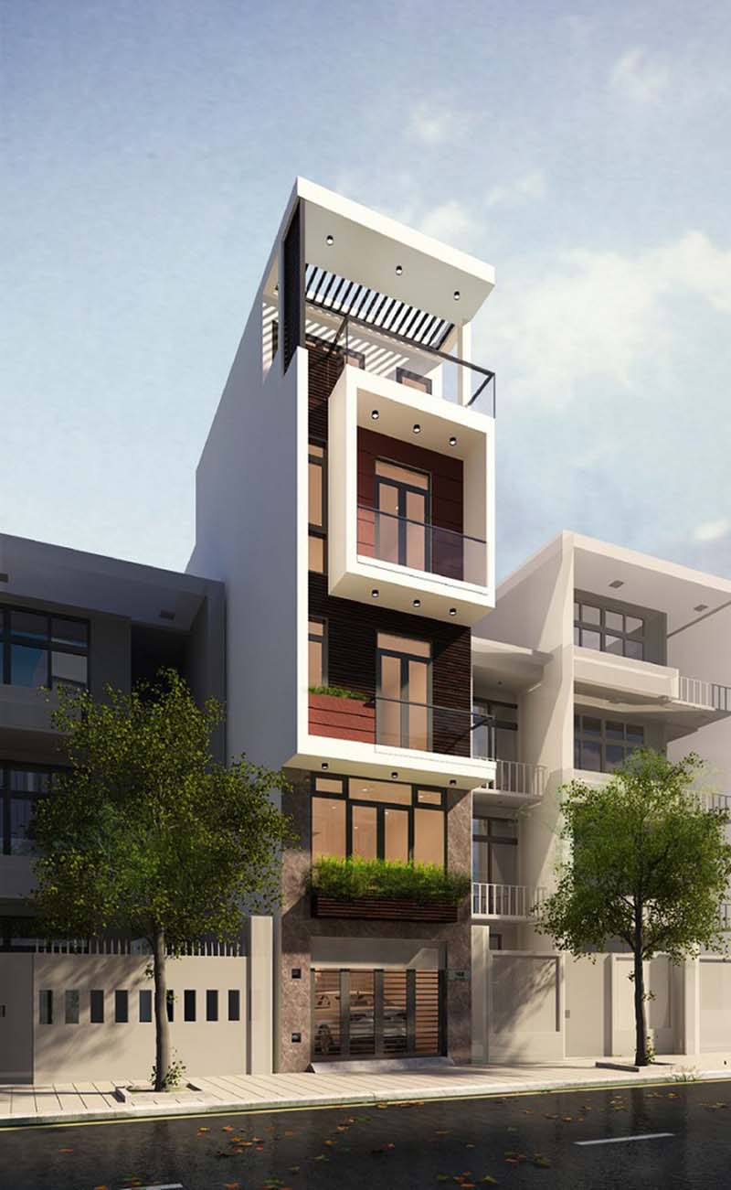 mẫu nhà phố hiện đại 50m2 4 tầng 6