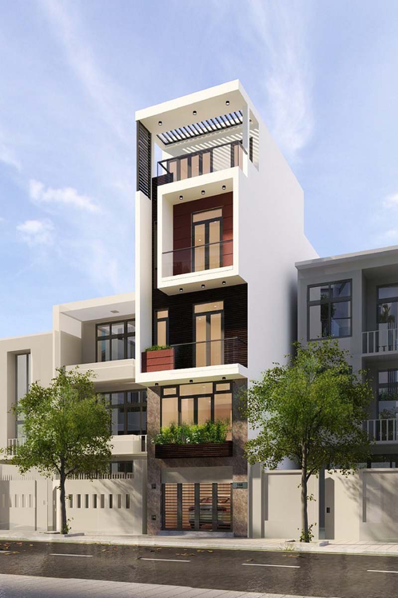 mẫu nhà phố hiện đại 50m2 4 tầng 7