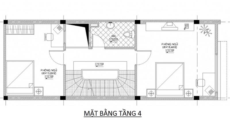 nhà ống 4x12m 4 tầng hiện đại 6