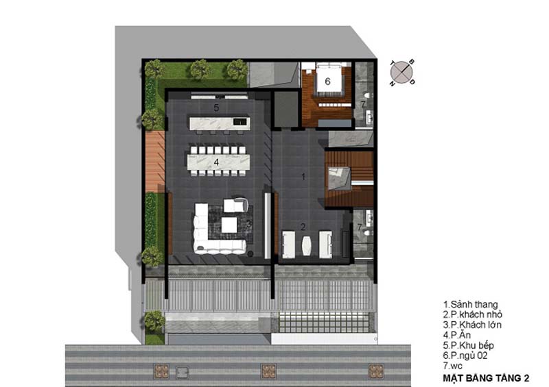 Thiết kế nhà phố 4 tầng 1 tum hiện đại