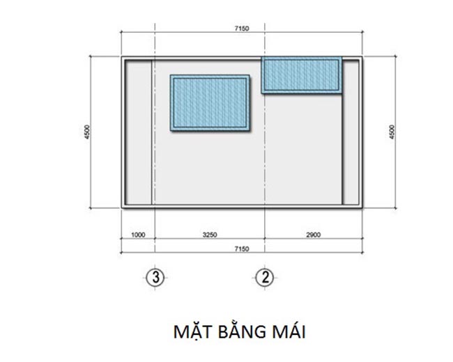 bản vẽ mặt bằng mái nhà phố 3.5 tầng 4.5x20m