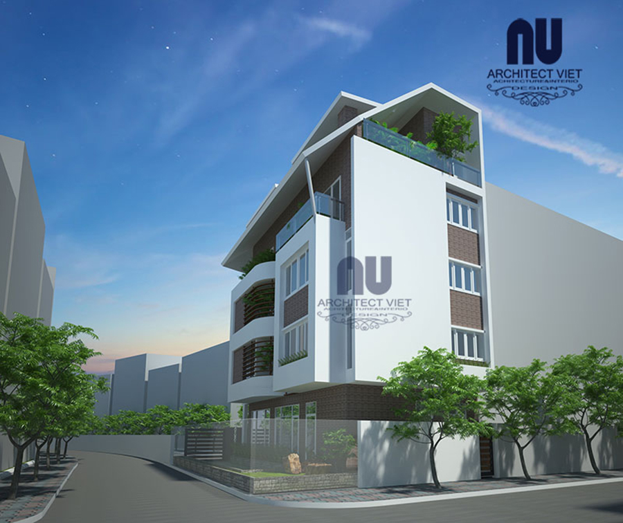 Ngôi nhà phố 5 tầng phong cách hiện đại