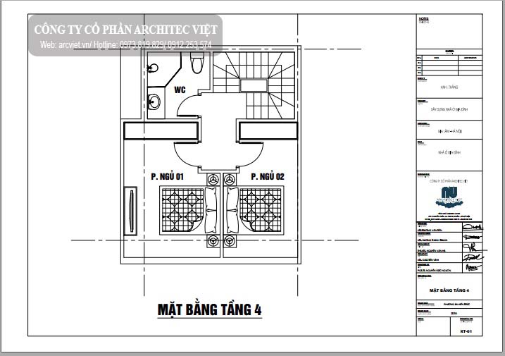 Công năng sử dụng tầng 4 Mặt bằng bố trí tầng 4