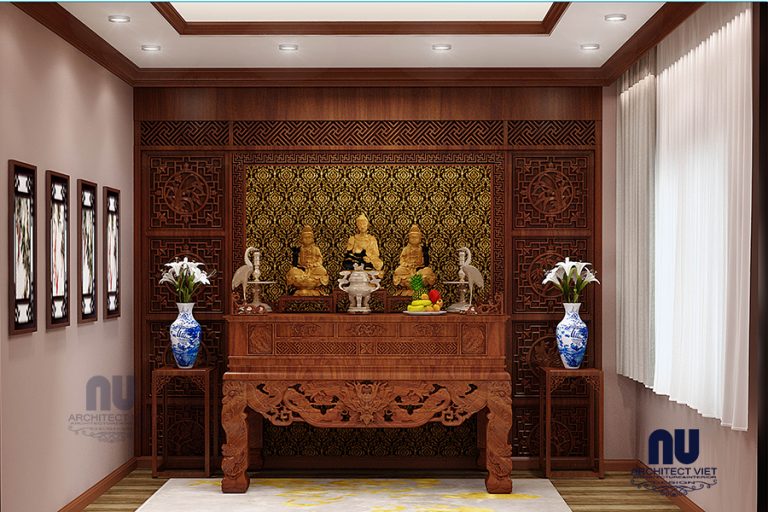 phòng thờ nhà phố thiết kế phòng thờ