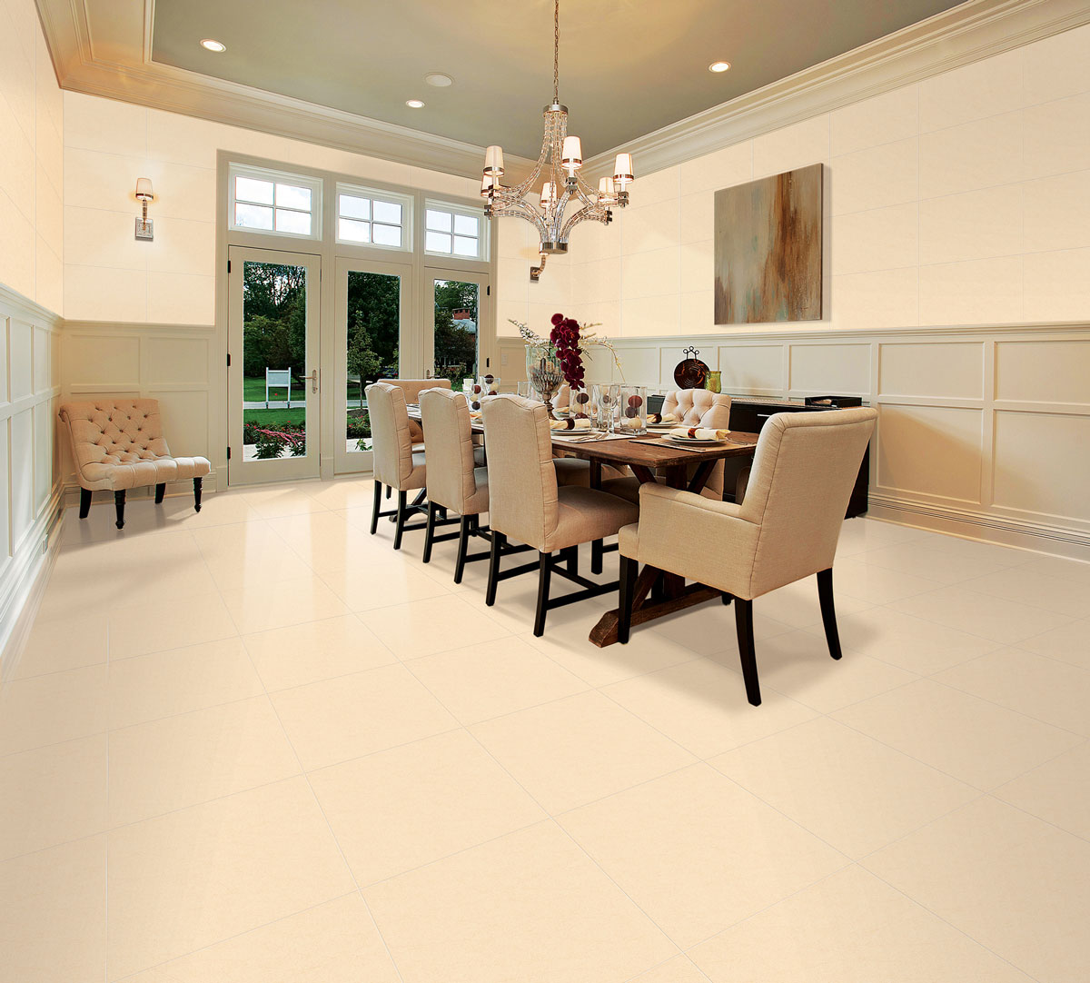 phối màu cùng tone đẹp cách phối gạch nền với màu tường