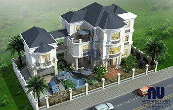 biệt thự có hồ bơi ngoài trời Công ty thiết kế nhà đẹp