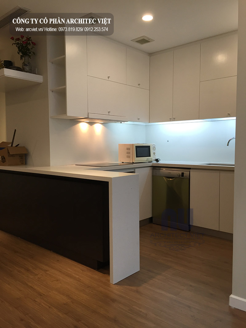 thiết kế không gian phòng bếp đơn giản