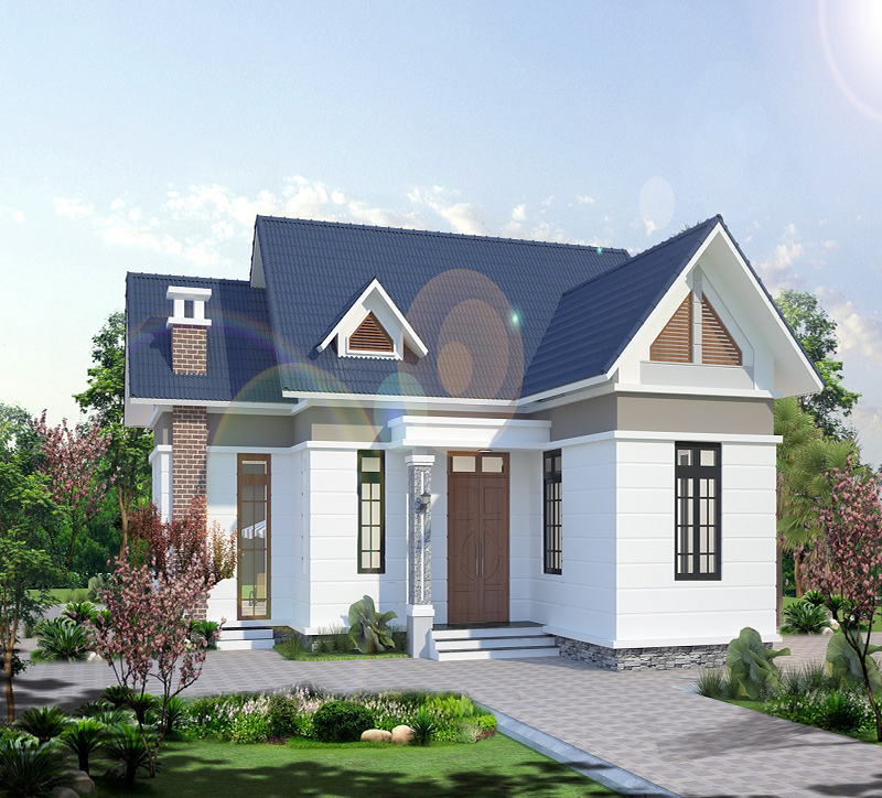 Mẫu nhà cấp 4 đẹp giá 200 triệu nổi bật với sắc trắng tinh khôi Mẫu nhà cấp 4 đẹp giá 200 triệu