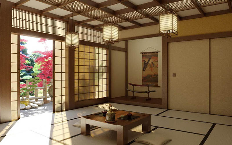 thiết kế nhà theo phong cách Nhật Bản với nội thất đơn giản