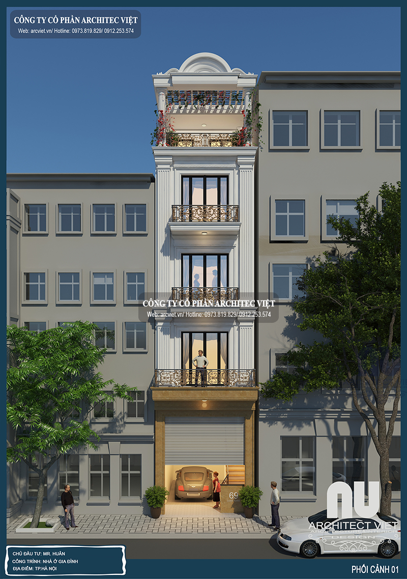 Thiết kế nhà ống 40m2 tại Dương Nội Hà Đông Thiết kế nhà ống 40m2 tại Dương Nội Hà Đông