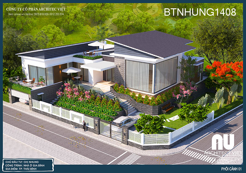 biệt thự vườn 1 tầng đẹp mẫu biệt thự vườn 1 tầng 4 phòng ngủ 800m2