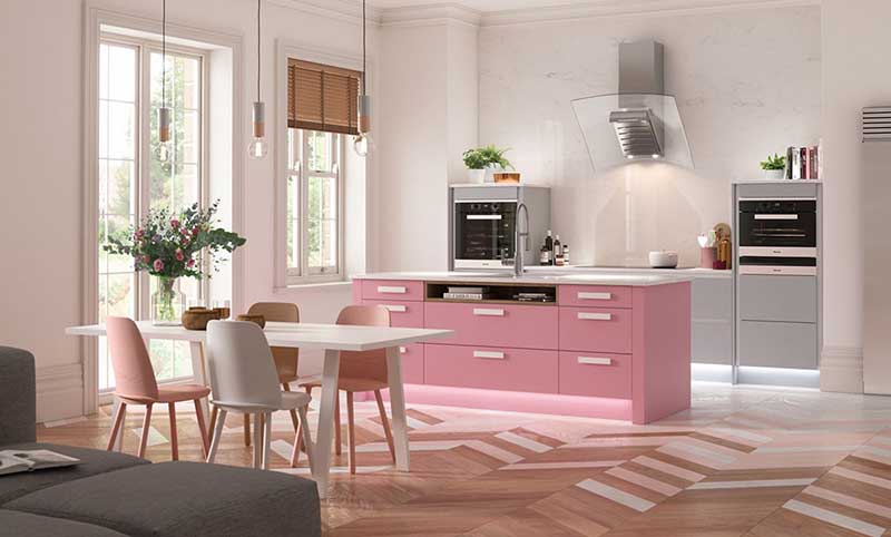 phòng bếp màu hồng số 5