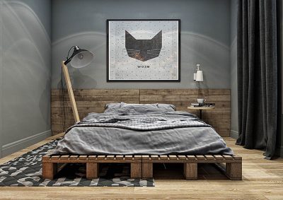 thiết kế phòng ngủ nhỏ đẹp màu xám