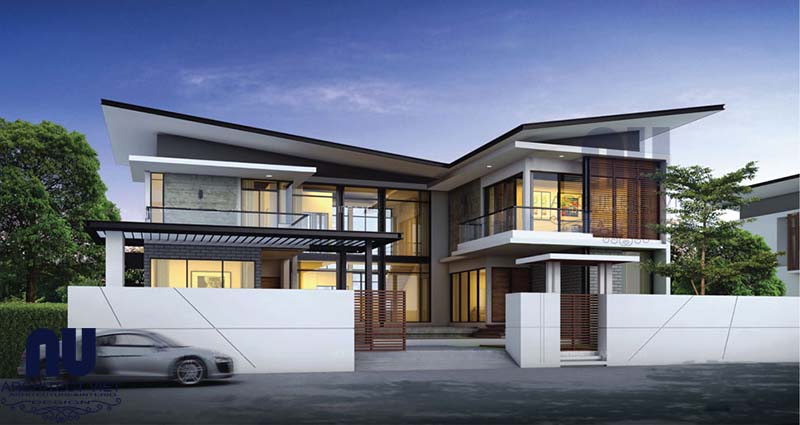 biệt thự 2 tầng hiện đại 350m2 nổi bật với kiến trúc độc đáo ngoại thất sang trọng của mẫu biệt thự 2 tầng hiện đại 350m2